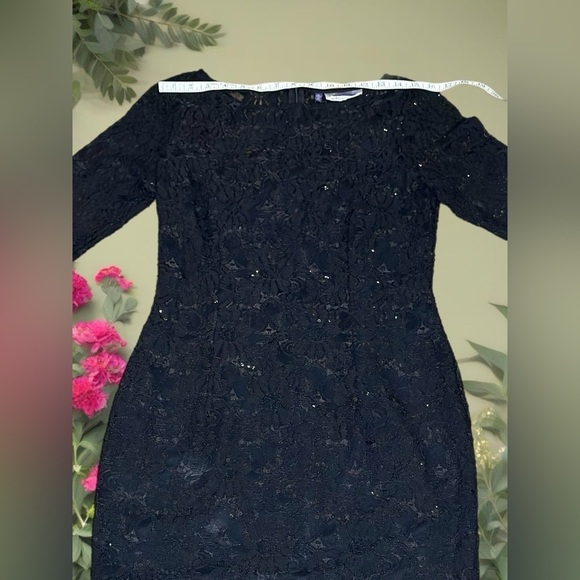 Jennifer Lopez Glamorous Blk Lace & Sequin Dress with Dazzling Details - Size M - Picture 11 of 16